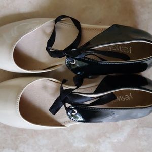 Color blocked ankle tie dress heels